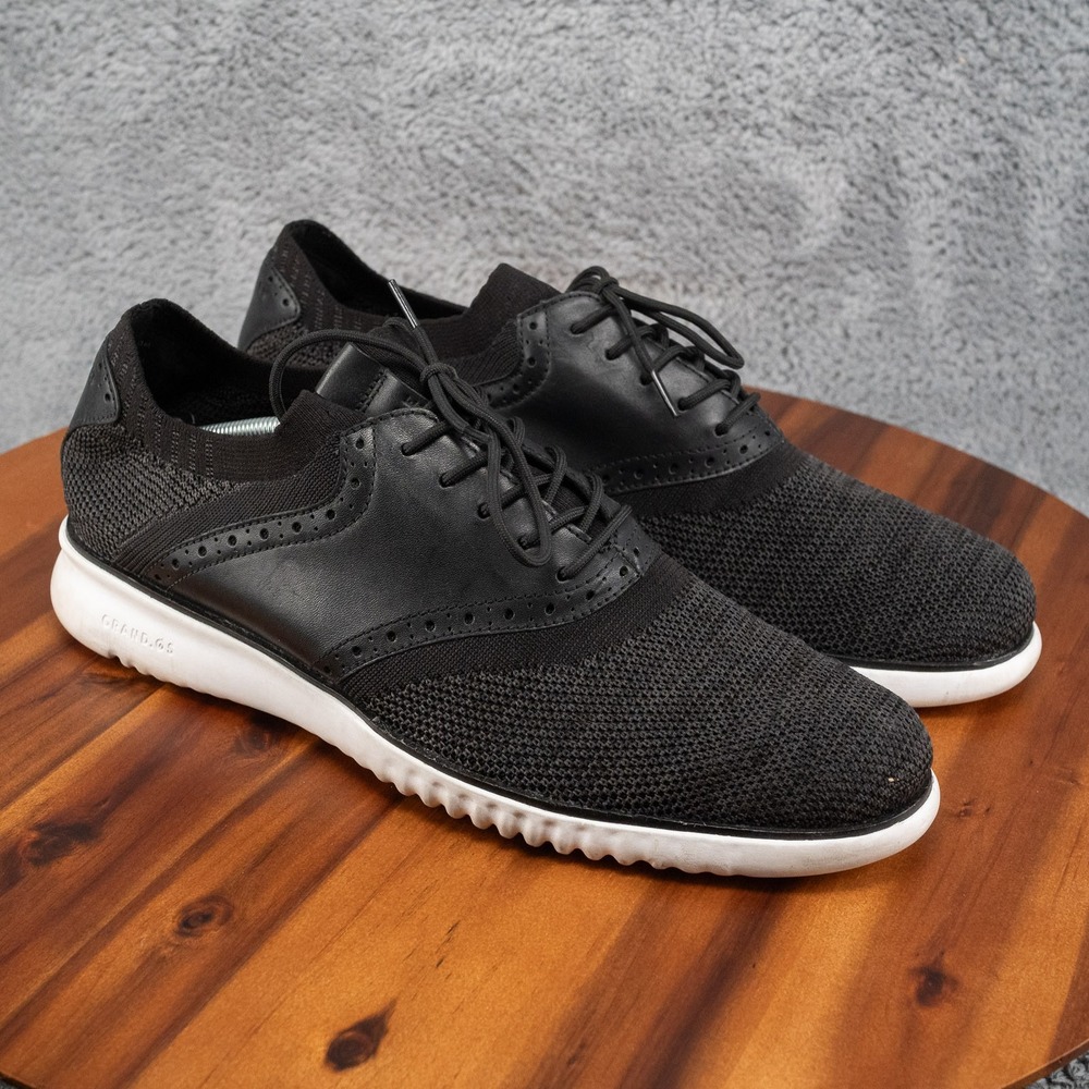Cole Haan C25259 2.Zerogrand Black Packable Saddle Knit Oxford Shoes Mens 13 M